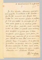 4 vues  - Rousseau, Jean-Jacques. Lettre autographe signée à François Coindet.- 14 février 1758. (ouvre la visionneuse)