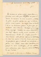4 vues  - Rousseau, Jean-Jacques. Lettre autographe non signée à François Coindet.- 11 mai 1758. (ouvre la visionneuse)