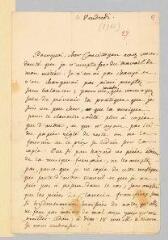 4 vues  - Rousseau, Jean-Jacques. Lettre autographe non signée à François Coindet.- 9 novembre 1759 [?]. (ouvre la visionneuse)