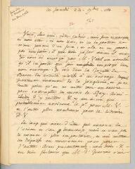 4 vues  - Rousseau, Jean-Jacques. Lettre autographe signée à Jacques-François Deluc.- 24 novembre 1764. (ouvre la visionneuse)