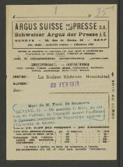 278 vues  - Articles parus dans les journaux lors du décès de Ferdinand de Saussure (ouvre la visionneuse)