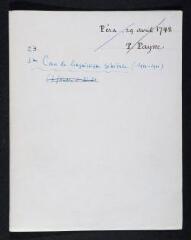 130 vues  - Notes pour le 3e cours de linguistique générale, 1910-1911 (ouvre la visionneuse)