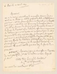 2 vues  - Tocqueville, Hervé de. Lettre autographe signée à André Sayous. - Paris, 10 avril 1847 (ouvre la visionneuse)