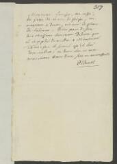 2 vues  - Diderot, [Denis]. Billet autographe à [Jean-Gilles ou Pierre Henri ] Larcher, pour lui recommander François Tronchin.- Sans lieu, [septembre 1771-avril 1772] (ouvre la visionneuse)