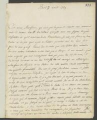 4 vues  - [La Condamine, Charles-Marie de]. Lettre autographe non signée [à Théodore Tronchin].- Paris, 8 (en surcharge sur le 7) avril 1759. (ouvre la visionneuse)