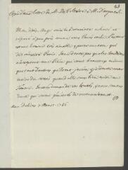 2 vues  - Voltaire. Copie d\'une lettre, de la main de François Tronchin, à [Charles-Augustin de Ferriol, comte] d\'Argental.- Aux Délices, 7 août 1756 (ouvre la visionneuse)