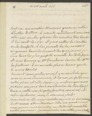 4 vues  - [Denis, Marie-Louise]. Lettre autographe non signée à [François] Tronchin, à Genève.- 1er avril [1756] (ouvre la visionneuse)