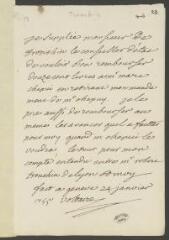 4 vues  - Voltaire. Lettre autographe signée à [François] Tronchin.- Genève, 24 janvier [1755] (ouvre la visionneuse)