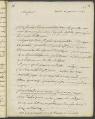 4 vues  - Voltaire. Lettre autographe signée [à François Tronchin].- Samedi 25 - dimanche 26 janvier 1755 (ouvre la visionneuse)