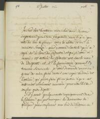 4 vues  - [Voltaire]. Lettre non signée, de la main de Jean-Louis Wagnière, à François Tronchin, rue des Chaudronniers, à Genève.- 4 juillet [1764] (ouvre la visionneuse)