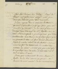 4 vues  - V[oltaire]. Lettre de la main de Jean-Louis Wagnière, signée d\'une initiale, à [François] Tronchin, chez [Jean-Robert] Tronchin, fermier général, à Paris.- [Ferney], 1er décembre 1771 (taxes postales) (ouvre la visionneuse)