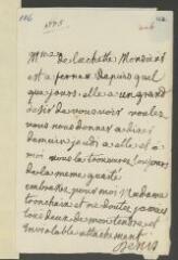 4 vues  - Denis, [Marie-Louise]. Lettre autographe signée à [François] Tronchin, aux Délices. - [Mars 1775] (ouvre la visionneuse)