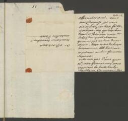 2 vues  - V[oltaire]. Billet autographe, signé d’une initiale, à [François] Tronchin. - [Circa 12 juillet 1759] (ouvre la visionneuse)