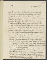 4 vues  - V[oltaire]. Lettre autographe, signée d\'une initiale, l\'adresse non autographe, à [Jean-Robert] Tronchin, à Lyon.- 15 octobre [1755] (ouvre la visionneuse)