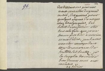 2 vues  - V[oltaire]. Billet autographe, signée d\'une initiale, [à Jean-Robert Tronchin].- 29 février [1756] (ouvre la visionneuse)