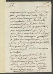 2 vues  - V[oltaire]. Lettre autographe, signée d\'une initiale, [à Jean-Robert Tronchin].- 9 mars [1756] (ouvre la visionneuse)