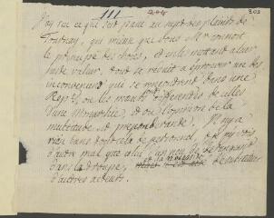 2 vues  - [Tronchin, Jean-Robert]. Brouillon autographe non signé d\'une lettre à [Voltaire].- [31 décembre 1760] (ouvre la visionneuse)