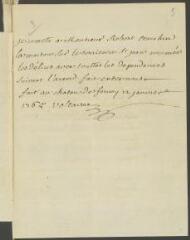 2 vues  - Voltaire. Billet autographe signé de remise des Délices à [Jean-]Robert Tronchin (1702-1788).- Château de Ferney, 12 janvier 1765 (ouvre la visionneuse)