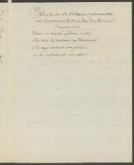 2 vues  - Copie de \'Vers pour mettre sous le portrait de M. le Duc de Choiseul\', de la main de François Tronchin.- Janvier 1771 (ouvre la visionneuse)