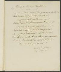 2 vues  - J [...] B [...] V [...]. Copie de \'Vers à M. Lekain Tragédien\', de la main de François Tronchin.- [1760-1778] (ouvre la visionneuse)