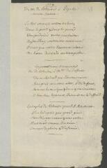 2 vues  - Voltaire. Copie de vers composés pour diverses personnes, de la main de François Tronchin.- 1778 (ouvre la visionneuse)