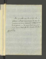 4 vues  - Wagnière, [Jean-Louis]. Billet autographe, écrit à la troisième personne, à [François] Tronchin, aux Délices.- Ferney, 18 novembre 1788 (ouvre la visionneuse)