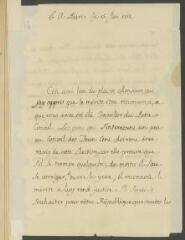 4 vues  - La Rochefoucauld, Louis-Alexandre, duc de ]. Lettre autographe signée à [Jacob] Tronchin-Calandrini, à Genève.- Paris, 15 janvier 1762 [id est 1763] (taxe postale) (ouvre la visionneuse)