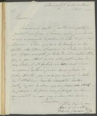 2 vues  - M[ecklembourg-Schwerin], Frédéric-François d[uc] d[e]. Lettre autographe signée [à Jacob Tronchin].- Ludwigslust, 20 mars 1787 (ouvre la visionneuse)