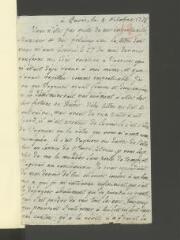 4 vues  - [Grimm, Friedrich Melchior]. Lettre autographe non signée [à François Tronchin].- Paris, 4 octobre 1778 (ouvre la visionneuse)