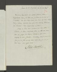 4 vues  - Desportes, Félix. Lettre autographe signée [à François Tronchin].- 17 messidor an 4 (5 juillet 1796) (ouvre la visionneuse)
