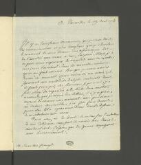 4 vues  - Hennin, [Pierre-Michel]. Lettre autographe signée à [François] Tronchin- Fromaget.- Versailles, 19 août 1778 (ouvre la visionneuse)
