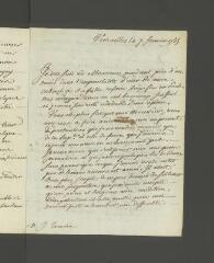 4 vues  - Hennin, [Pierre-Michel]. Lettre autographe signée, à [Jacob] Tronchin.- Versailles, 7 janvier 1785 (ouvre la visionneuse)