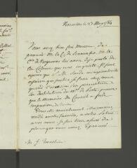 4 vues  - Hennin, [Pierre-Michel]. Lettre autographe signée, à [Jacob] Tronchin.- Versailles, 23 mai 1784 (ouvre la visionneuse)