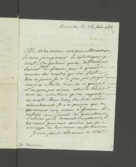 2 vues  - Hennin, [Pierre-Michel]. Lettre autographe signée, à [François] Tronchin.- Versailles, 28 juin 1784 (ouvre la visionneuse)