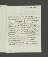 2 vues  - Hennin, [Pierre-Michel]. Lettre autographe signée à [François] Tronchin.- Versailles, 15 juin 1785 (ouvre la visionneuse)