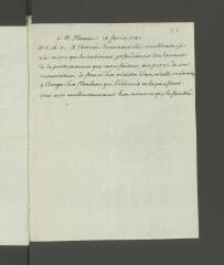 2 vues  - [Tronchin, François]. Copie autographe non signée d\'une lettre à [Pierre-Michel] Hennin.- 18 février 1787 (ouvre la visionneuse)