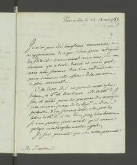 4 vues  - Hennin, [Pierre-Michel]. Lettre autographe signée à [Jacob] Tronchin.- Versailles, 24 août 1785 (ouvre la visionneuse)