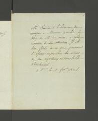 2 vues  - [Hennin, Pierre-Michel]. Billet non signé, écrit à la troisième personne, de la main de Gabard de Vaux, à [François] Tronchin.- V[ersaill]es, 3 février 1782 (ouvre la visionneuse)