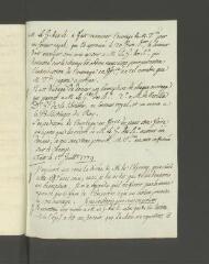 2 vues  - [Tronchin, Jean-Robert (1702-1788)]. Lettre autographe non signée [à François Tronchin].- 1er juillet 1779 (ouvre la visionneuse)