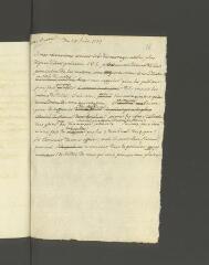 2 vues  - [Tronchin, François]. Brouillon autographe non signé d\'une lettre [à Henri-Léonard-Jean-Baptiste] Bertin.- 28 juin 1779 (ouvre la visionneuse)