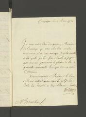 2 vues  - Bertin, [Henri-Léonard-Jean-Baptiste]. Lettre non autographe signée à [François] Tronchin.- Compiègne, 12 août 1773 (ouvre la visionneuse)