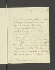 4 vues  - Bertin, [Henri-Léonard-Jean-Baptiste]. Lettre non autographe signée à [François] Tronchin aux Délices près Genève.- Compiègne, 15 août 1773 (ouvre la visionneuse)