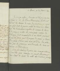 4 vues  - Grimm, [Friedrich Melchior]. Lettre autographe signée [à François Tronchin].- Paris, 25 mars 1780 (ouvre la visionneuse)