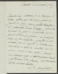 4 vues  - Clermont-Tonnerre, [Stanislas] de. Lettre autographe signée [à François Tronchin].- Chantilly, 2 décembre 1782 (ouvre la visionneuse)