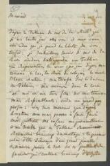 4 vues  - Sellon de Tournes, [Elisabeth-Henriette, épouse de Jean-Jacques de Tournes]. Lettre autographe signée à [François] Tronchin, aux Délices.- [1787-1790] (ouvre la visionneuse)