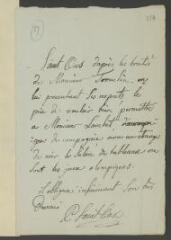 4 vues  - Saint-Ours, [Jean-]P[ierre]. Billet autographe signé, écrit à la troisième personne, à [François] Tronchin.- [1793-1797] (ouvre la visionneuse)