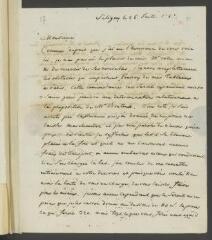 4 vues  - De la Rive, P[ierre-]L[ouis]. Lettre autographe signée à [François] Tronchin, à Genève.- Céligny, 26 juillet 1787 (taxes postale) (ouvre la visionneuse)