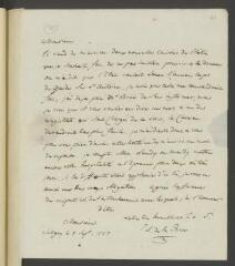 4 vues  - De la Rive, P[ierre-]L[ouis]. Lettre autographe signée à [François] Tronchin, à Genève.- Céligny, 5 septembre 1787 (taxes postale) (ouvre la visionneuse)