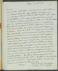 4 vues  - De la Rive, P[ierre-]L[ouis]. Lettre autographe signée à [François] Tronchin, aux Délices, à Genève.- Céligny, 9 juin 1788 (taxes postale) (ouvre la visionneuse)