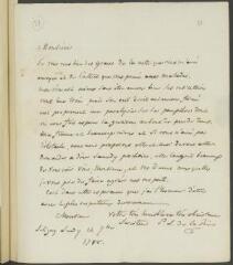 4 vues  - De la Rive, P[ierre-]L[ouis]. Lettre autographe signée à [François] Tronchin, à Genève.- Céligny, lundi 14 septembre 1788 (ouvre la visionneuse)